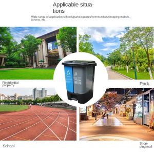 Classification Sorting Trash Can Dry Wet Separation 40L Trash Sorting Bins