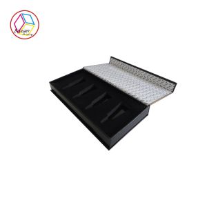 Rectangle Black Printed Cardboard Makeup Box With EVA Insert