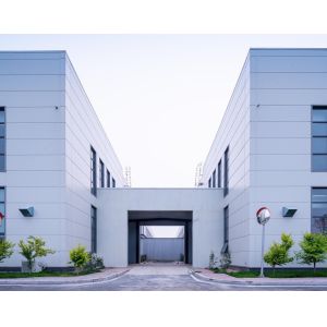 China Lightweight Steel Warehouse with Fiberglass Wool Sandwich Panel on sale