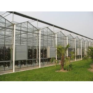 China Large Aluminum Frame Glass Greenhouse High Transmission Rate For Exhibition on sale