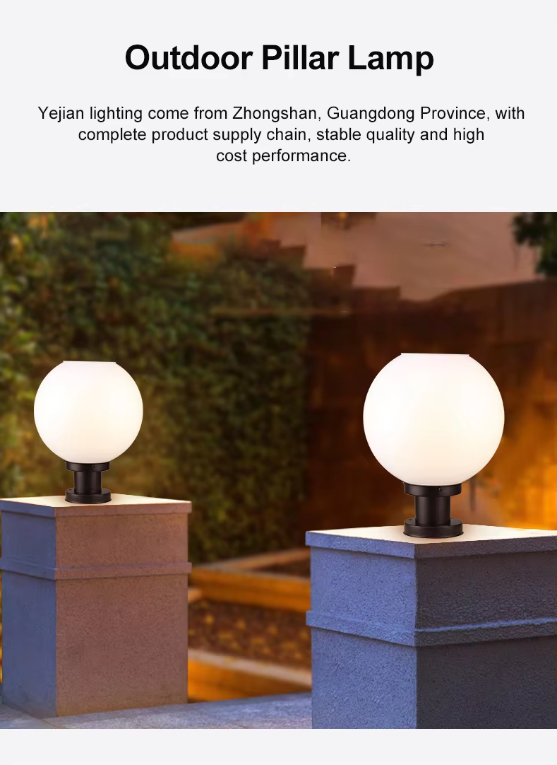 Light controlled sensing,Solar pillar headlights | Energy saving | courtyard colonnades