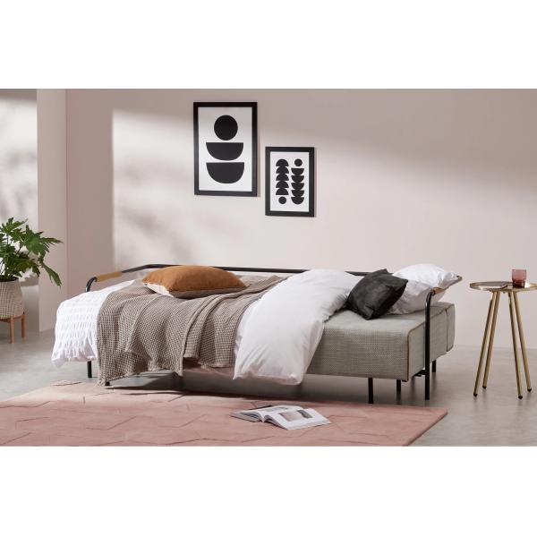 High Density Foam Upholstery Hotel Nestor Sofa Bed Extend Space 3 Seat