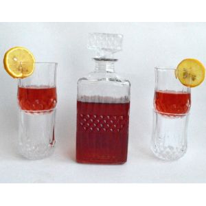 Quality GLASS WINE DECANTER WITH 4 CUPS for sale