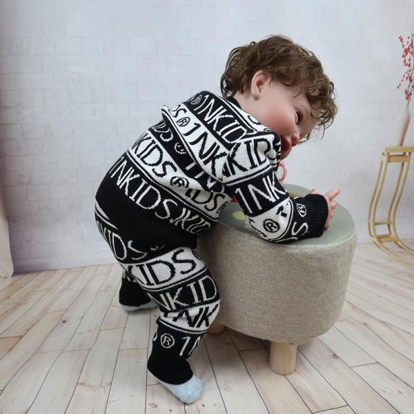 Wholesale High Quality 100% Cotton Baby Clothes Boys Pants Children Kids Sweater Set