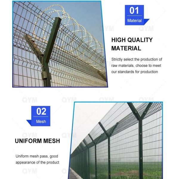 4mm Airport Security Fencing Hot Dipped Galvanized Powder Coated Durable