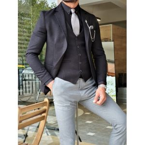 Black Slim Fit Stretch Suit