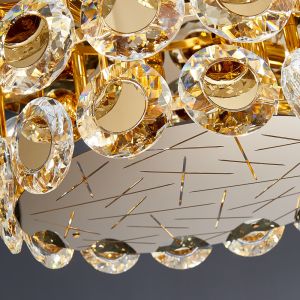 Modern LED Crystal Chandelier Luxury Gold Lustres round chandelier crystal