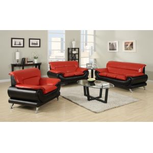 Quality PU Red &amp; Black Leather Sofas,loveseat,chairs for sale