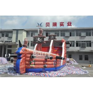 China Attractive Commercial Inflatable Combo Pirate Ship , Bouncy Castle Slide With Obstacle Course on sale
