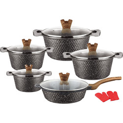 Customized Logo Aluminum Non Stick Fry Pan Cookware Sets