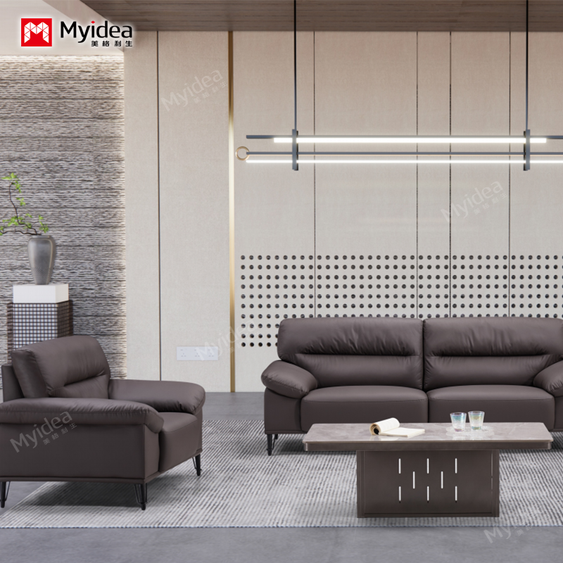 Simple luxury solid wood frame office sofa set lightweight luxury business