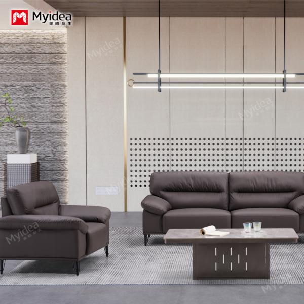 Simple luxury solid wood frame office sofa set lightweight luxury business