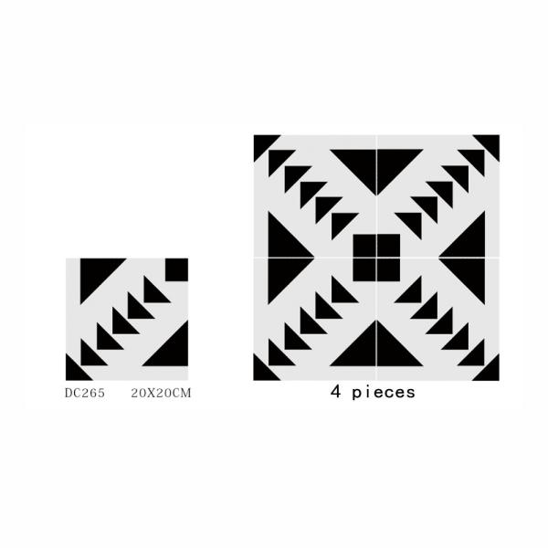 Black White Ceramic Rustic Tile 20x20cm AAA Grade Non-Slip