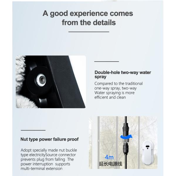 Ultra-Thin Electric Water Spray Robot for Household Bath and Exterior Cleaning US Plug Type