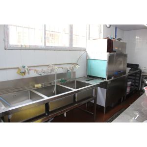 Commercial Kitchen Equipments Rack Conveyor Dish Washer Capacity 300 Basket Per