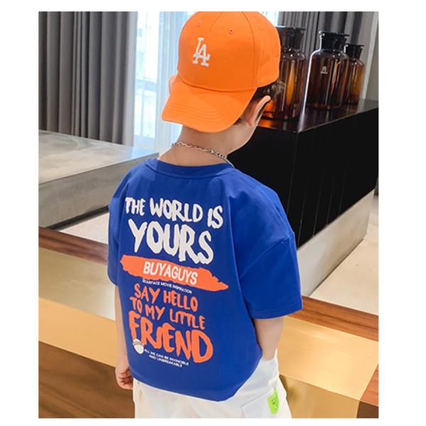 New Children's Summer T-shirt pure cotton sports breathable cool short sleeved top is suitable for boys aged 4-15