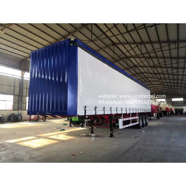 Buy Loading Unloading Personalized Box Semi Trailer With Pullable Fabric Sides at wholesale prices