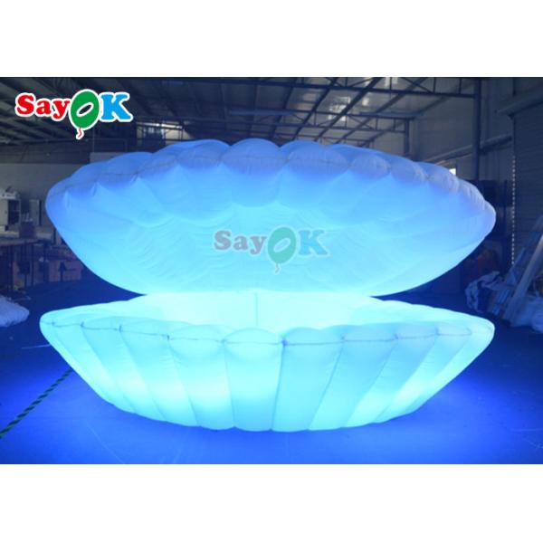 4m Giant LED Inflatable Stage Shell Oxford cloth Inflatable Led Seashell For Party