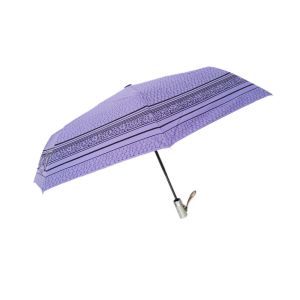 Lady Purple Semi Automatic Open And Close Umbrella With Black Metal Frame