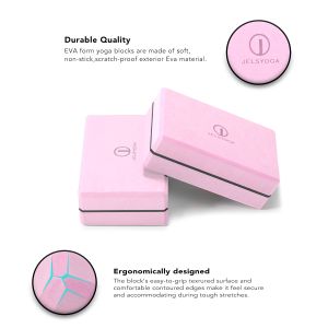 High Density EVA Foam Light Weight Yoga Brick With Non Slip Surface , Pink