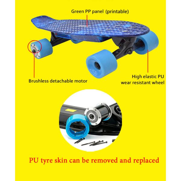 4 Wheel Portable Electric Skateboard , Small Electric Longboard Blank Power Motor