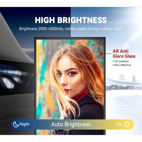 32/55 Inch Outdoor UV Protection High Quality Good Stability Waterproof Digital Signage 4000nits