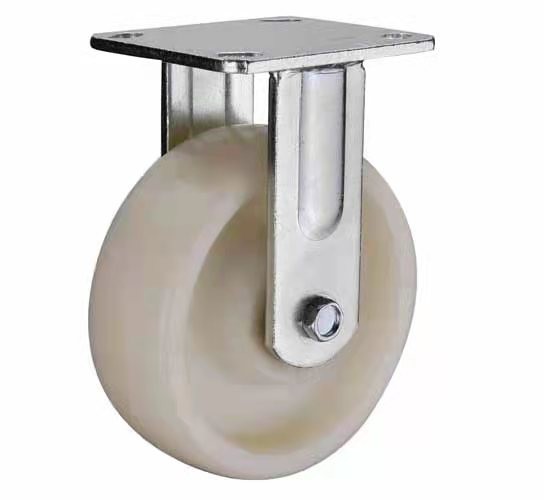 Buy 4-8 inch FIXED White PP caster zinc plated, RIGID plastic wheel castor for heavy duty manufactory at wholesale prices