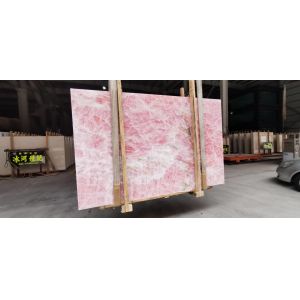 Custom Straight Wooden Onyx Marble Slab 18-30mm Thickness