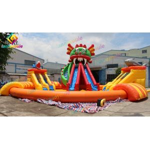 Giant Inflatable Play Park With Slide For Outdoor Event customized color