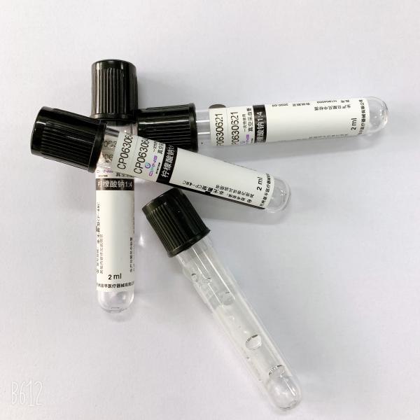 Slender ESR Tube Sodium Citrate 1: 4 Black Cap Blood Sample Collection