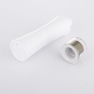 White Plastic Cosmetic Shampoo Lotion Bottle With Screw Cap