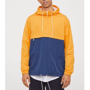 Waterproof 100% Polyester Fiber Lightweight Windbreaker Jacket Pullover Hooded