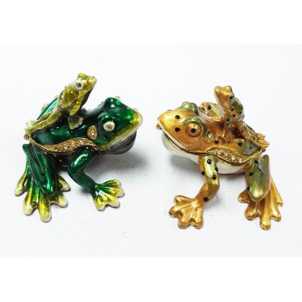The Frog Prince with baby beautiful shape metal jewelry box antique metal jewelry box