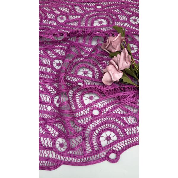 Corded High Quality Pink Embroidered Chantilly Fabric Lace Fabric For Party Dresses