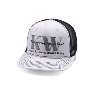 Charcoal White Mesh Back 5 Panel Trucker Cap Female Snapback Hat