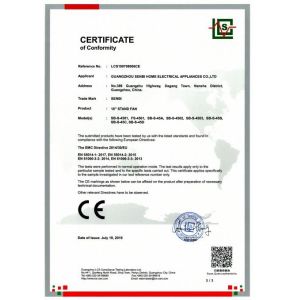 Guangzhou Senbi Home Electrical Appliances Co., Ltd. Certifications