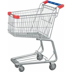 45 Litre Metal Retail Shopping Trolleys With Base Grid For Hyper Market