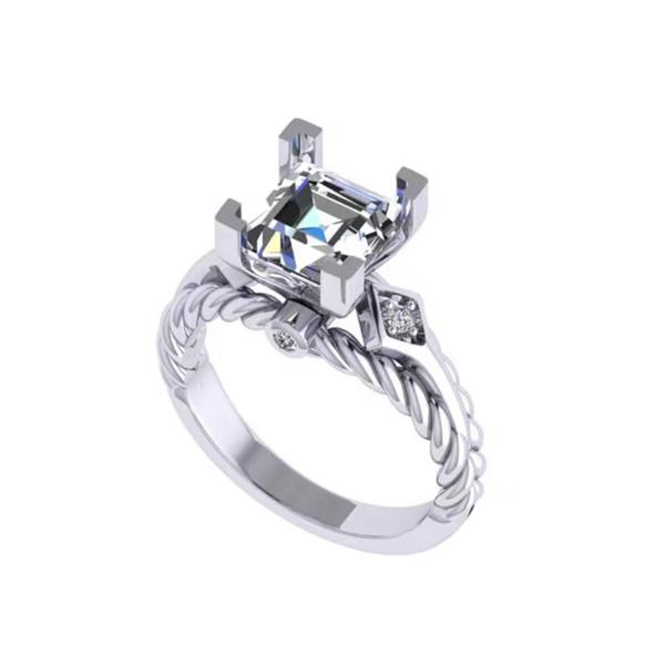 Buy Moissanite Diamond Gemstone Promise Rings 14K Gold Princess Cut at wholesale prices