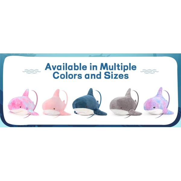 Factory Wholesale Professional MORISMOS Purple 40in Super Soft Giant Shark Stuffed Toy Cute Kids' Animal Pillow with PP Filling