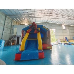 Fireproof 0.55mm Inflatable Jumping Castle Bouncer Combo With Slide Spiderman