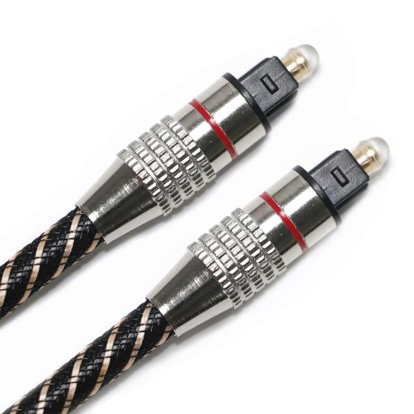 Red&Toslink Digital Audio Cable Nylon Braided Textured Rope OD4.0 Metal Plated Connector 1.2M 1.5M 2M 3M