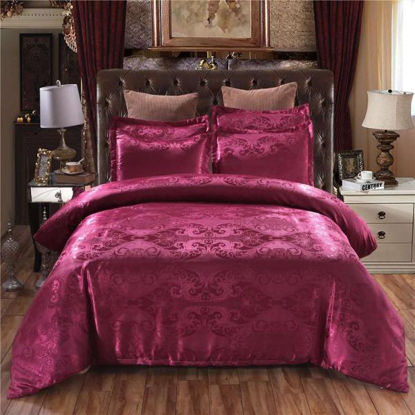 European Style Rotary Screen Printing Satin Bedding Set 3 4 6 7 Piece Cotton Sheet Pillow Case Duvet Cover