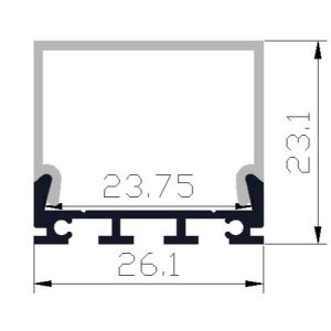 Cabinets Tape Light Channel Anodized Aluminum Extrusion For LED Strip Lights