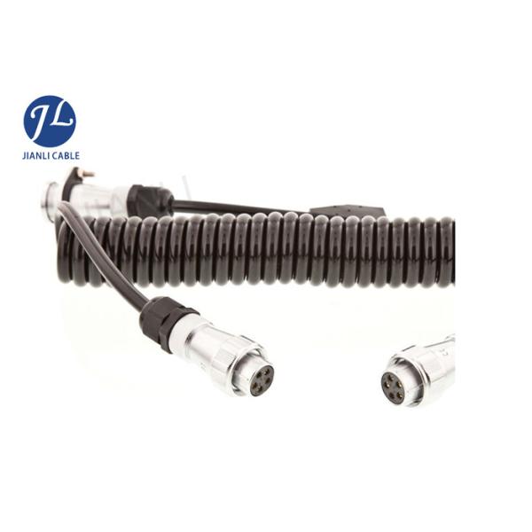 Buy Waterproof 5 Pin Curly Extension Lead With Metal Electrical Round / Square Socket at wholesale prices