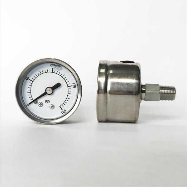 1.5 Inches 160 Psi Liquid Filled Pressure Gauge 1/8 NPT Center Back Mount