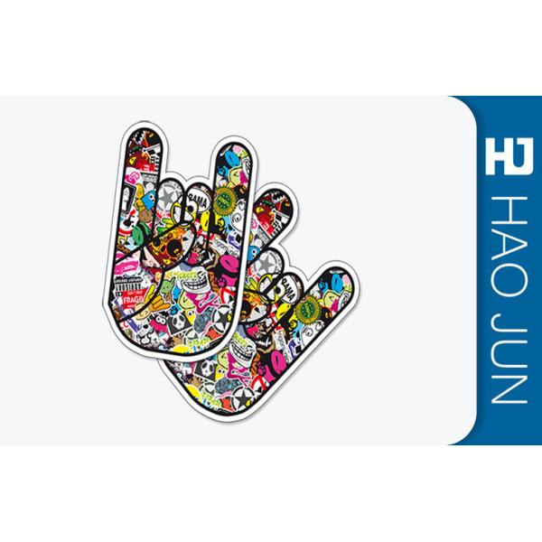 Buy Personalized Custom Adhesive Stickers Hand Shaped With Logo Printing at wholesale prices