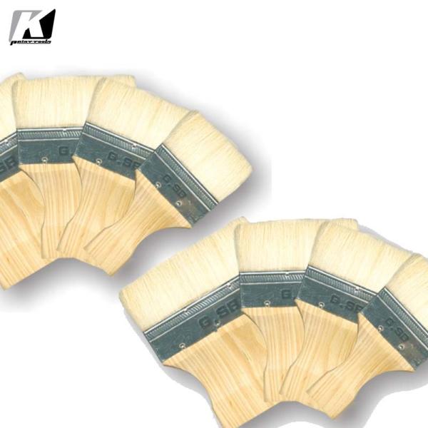 Buy Pure Bristle Flat Beaver Tail Brush Wooden handle For Wall Painting SB-YM2 at wholesale prices