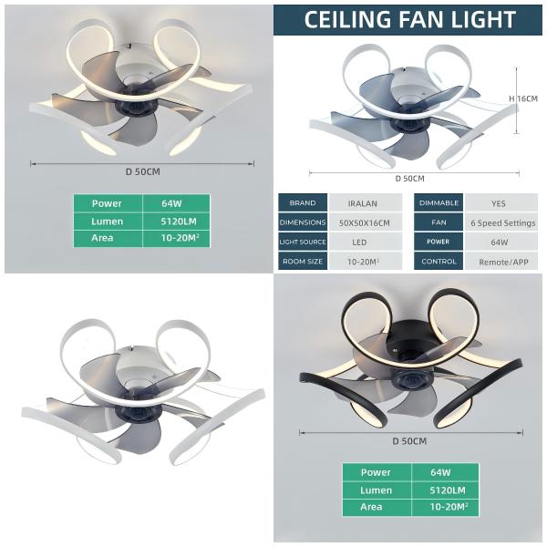 wholesale Modern Simple Luxury Ceiling Fan Light For Living Room Bedroom Silent Fan Light With Remote