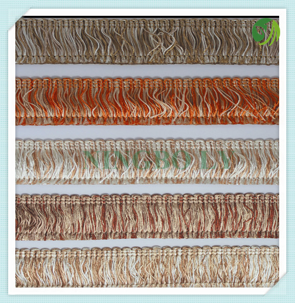 Fluorescent colorful high quality decorative gimp fringe for garment curtain decoration