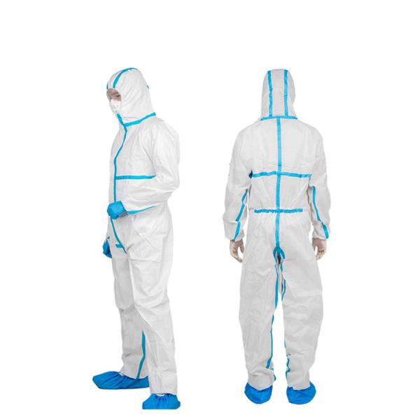 Non Woven Disposable Medical Protective Coverall 65gsm Clothing Waterproof For Hospital